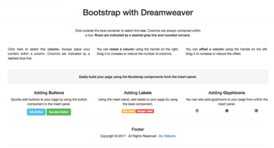 Exemplu Bootstrap Dreamweaver