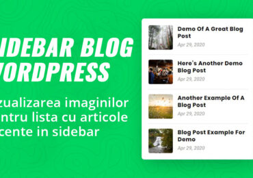 WordPress Blog Sidebar: vizualizarea imaginilor pentru articolele recente