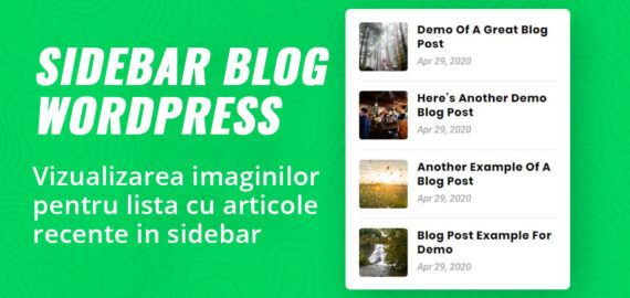 WordPress Blog Sidebar: vizualizarea imaginilor pentru articolele recente